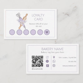 Lila Gebäck mit Wasserfarbe Treuekarte