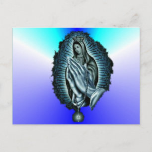 Lila Gebet Gesegnete Jungfrau Mary Postkarte