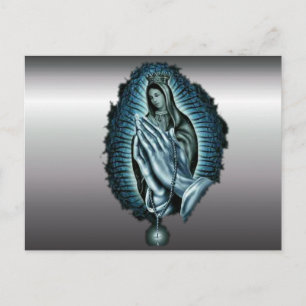 Lila Gebet Gesegnete Jungfrau Mary Postkarte