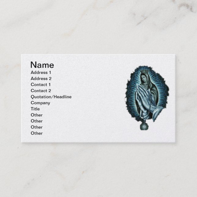 Lila Gebet Jungfrau Mary Business Card gesegnet Visitenkarte (Vorderseite)