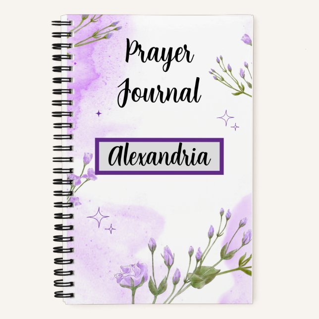 Lila Gebetsjournal Notizbuch (Vorderseite)