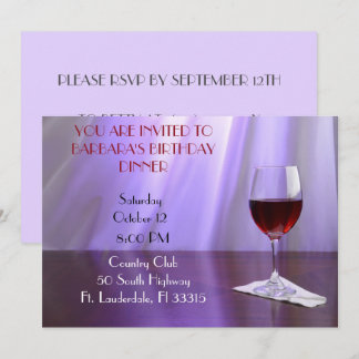 Lila Geburtstag des Roten Weins Einladung