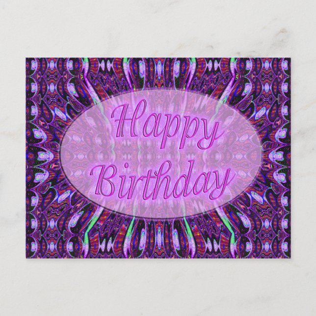 lila Geburtstag Postkarte (Vorderseite)