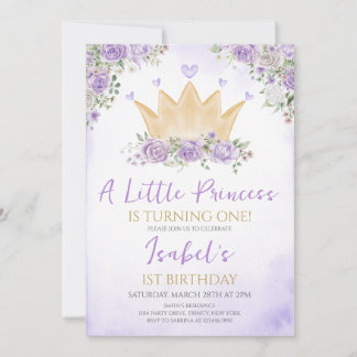 Lila Geburtstag unserer kleinen Prinzessin Einladung