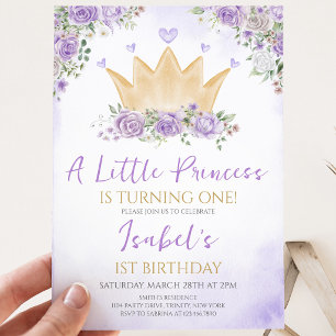 Lila Geburtstag unserer kleinen Prinzessin Einladung