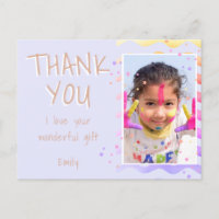 Lila Geburtstags-Dankeschön-Kinder-Foto Mädchen
