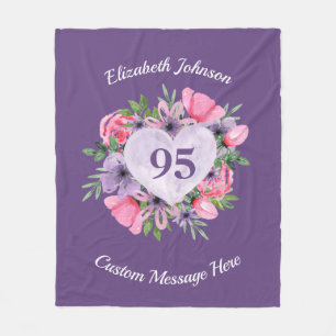 Lila Geburtstagsblanket für Frauen Fleecedecke