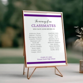 Lila Gedächtnis unserer Klassenkameraden Wiederseh Poster