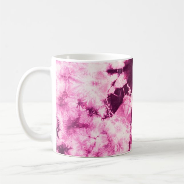 Lila gefärbte Krawatte Batik Gewebe für Hintergrun Kaffeetasse (Links)