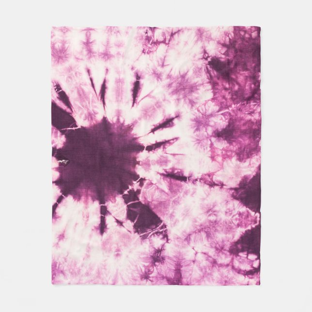 Lila Gefärbte Krawatte Batik Textur Fleecedecke (Vorderseite)