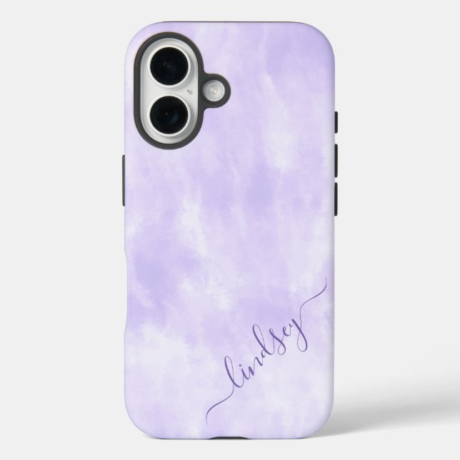 Lila Gefärbte Krawatte Kalligrafie Personalisierte Case-Mate iPhone Hülle (Rückseite)