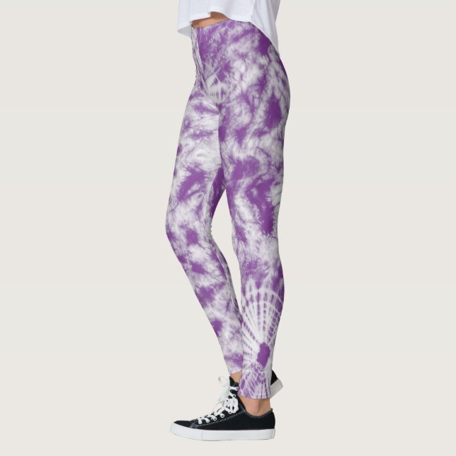 Lila Gefärbte Krawatte Leggings (Links)