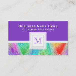 Lila: Gefrorene Regenbogen-Monogramm-Visitenkarte Visitenkarte