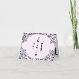 Lila geklappte Valentintags-Karte mit Foto Feiertagskarte