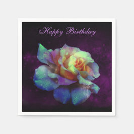 Lila geküsste türkisfarbene Rose Napkin - Anpassen Serviette