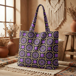 Lila & gelb Elegantes trendy geometrisches Muster Stoff