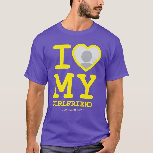 Lila Gelb I Liebe Foto meiner Freundin Text T-Shirt (Vorderseite)