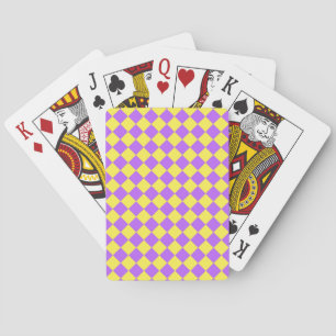 Lila Gelb Karo Diamantmuster Spielkarten