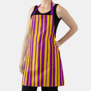 Lila Gelb Stylisches Streifenmuster Design  Schürze