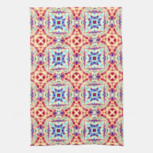 Lila-gelb-türkisblau, geometrisch, farbig geschirrtuch
