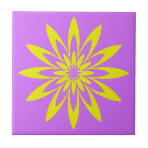 Lila-Gelbe Blume Fliese
