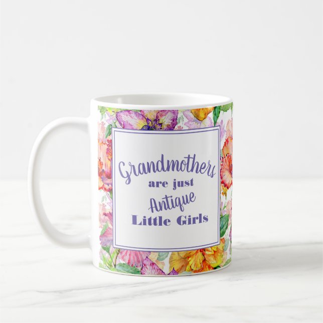 Lila Gelbe Blumen-Omas Kleine Mädchen Kaffeetasse (Links)