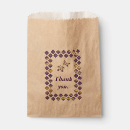 Lila gelbe Diamanten und Schmetterlinge bevorzugen Geschenktütchen