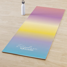 Lila-Gelbe Gradient Yoga Mat mit Individuelle Name Yogamatte