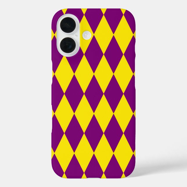 Lila-gelbe Harlekin-Karodeckung  Case-Mate iPhone Hülle (Rückseite)