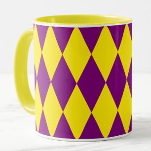 Lila-gelbe Harlekin-Karuomuster Tasse