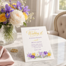 Lila Gelbe Krokus Blumen Foto Hochzeit