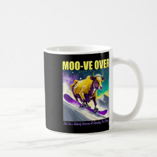 Lila Gelbe Kuh Snowboarden die Kaffeetasse
