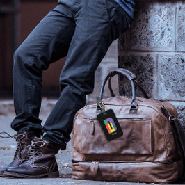 Lila-gelbe Monogram, erste D schwarz Gepäckanhänger