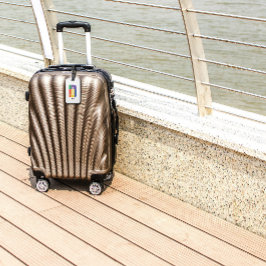 Lila-gelbe Monogram, Initial-D weiß Gepäckanhänger