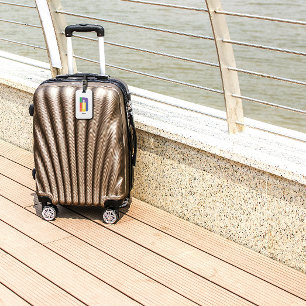 Lila-gelbe Monogram, Initial-D weiß Gepäckanhänger