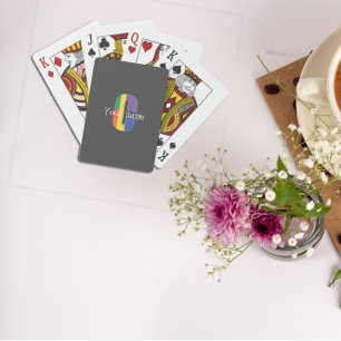 Lila-gelbe Monogram, zuerst grau C grau Spielkarten