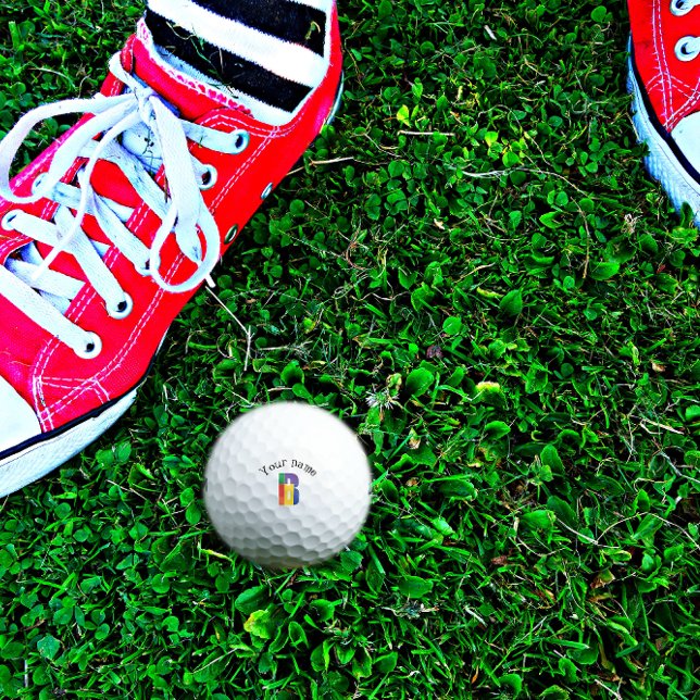 Lila-gelbe Monogramm Golfball (Von Creator hochgeladen)