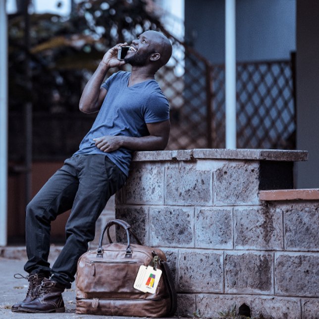 Lila-gelbe Monogramm Initial A Gepäckanhänger (Von Creator hochgeladen)