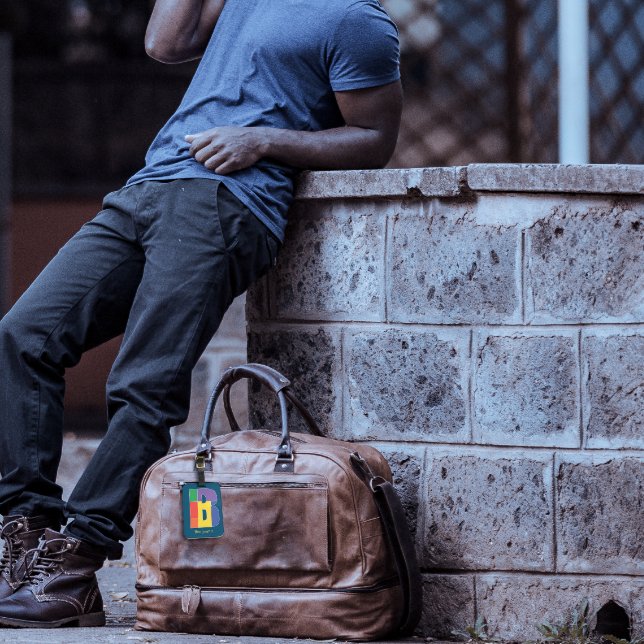 Lila-gelbe Monogramm Initial-B-blau Gepäckanhänger (Von Creator hochgeladen)