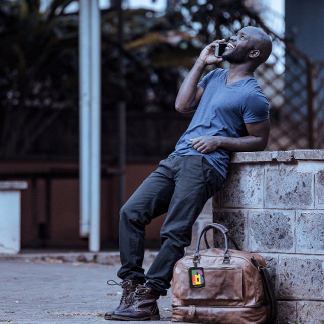 Lila-gelbe Monogramm Initial B Gepäckanhänger (Von Creator hochgeladen)