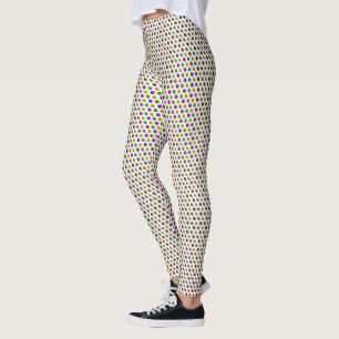 Lila-Gelbe Punkte Weiße Mardi Gras Leggings