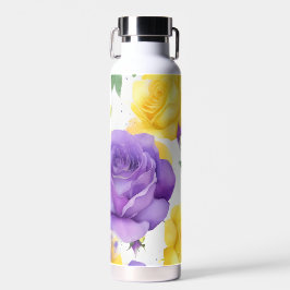 Lila Gelbe Rose Trinkflasche