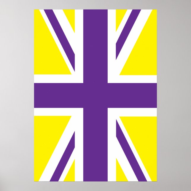Lila-Gelbe-Union-Jack-Britische(UK)-Flagge Poster (Vorne)