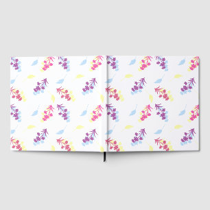 Lila Gelbe Vintage Blume Gästebuch