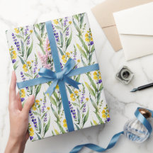 Lila Gelbe Wildblumen Aquarellfarben Brautparty