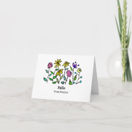 Lila Gelbe Wildblumen Personalisiert Retro Boho