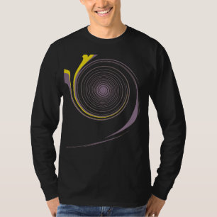 Lila Gelbe Wirbel Retro-Malerei Abstrakte Kunst T-Shirt