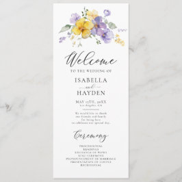 Lila Gelber Lavendel Lilac Rustikale Hochzeit Programm