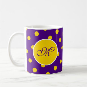 Lila-Gelber Polka Dot Erstspann Hübsche Custom Kaffeetasse