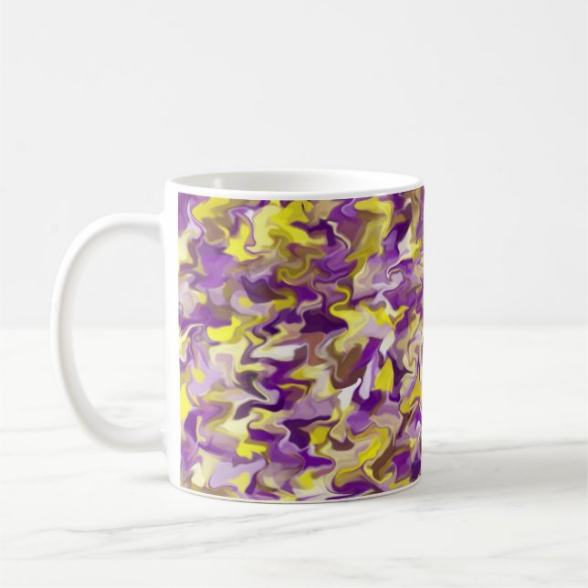 Lila Gelber Swirl 11oz Tasse (Links)